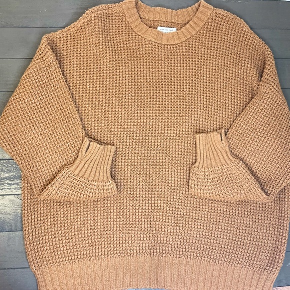 American Eagle Outfitters Sweaters - American Eagle Outfitters Tan Knit Sweater
Waffle Knit Long Sleeve Oversized